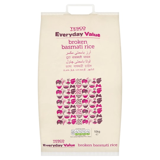 TESCO EDAY VALUE BROKEN BASMATI RICE 10KG Tesco Groceries