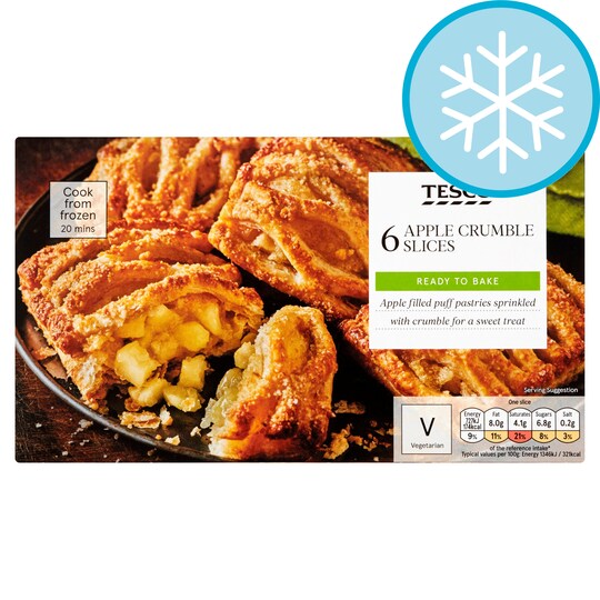 Tesco 6 Apple Crumble Slices 360G Tesco Groceries
