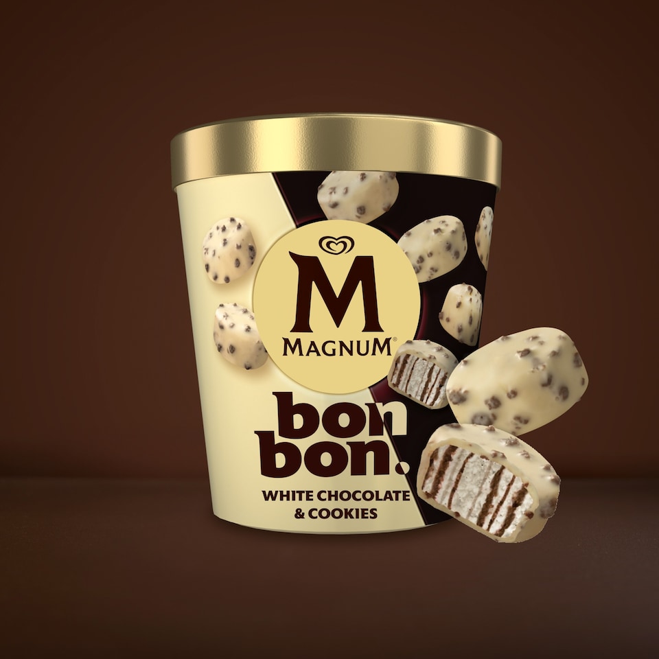 image 1 of MAGNUM BON BON WHITE CHOCOLATE & COOKIES ICE CREAM BITES X12 204ML