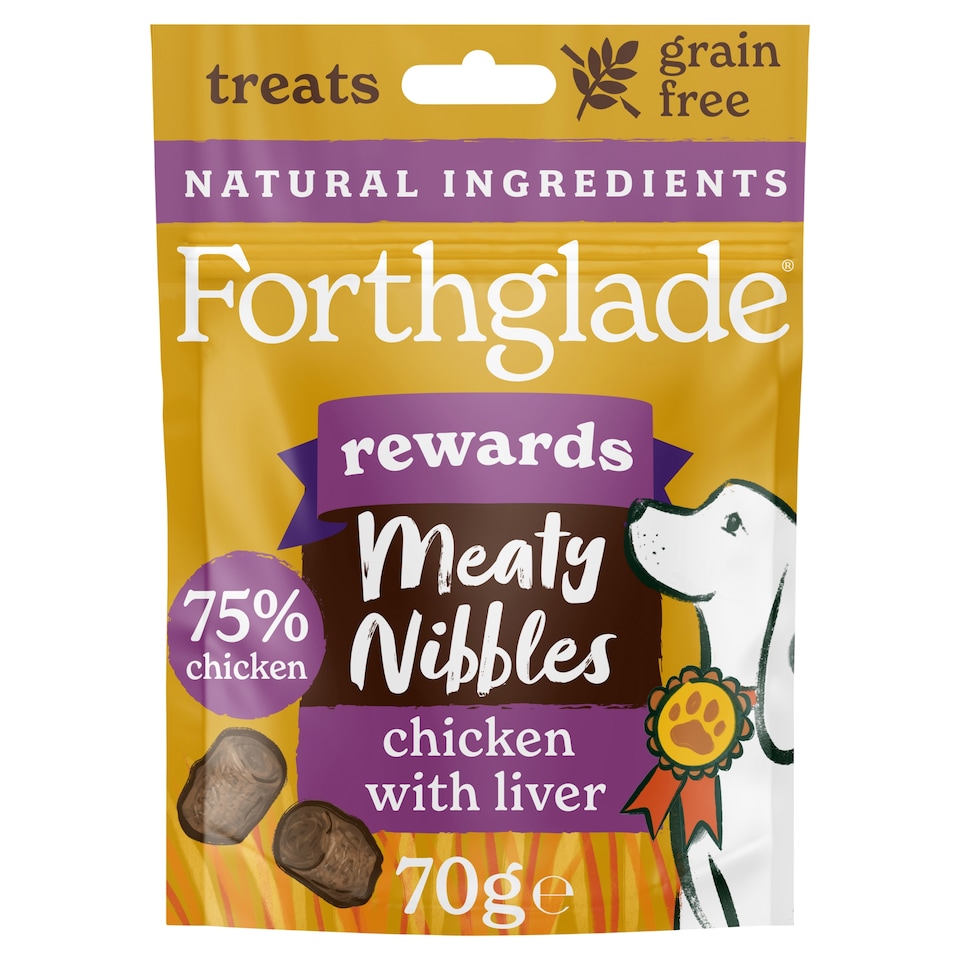 image 1 of Forthglade Meaty Nibbles Chicken & Liver Dog Treats 70g