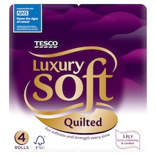 Tesco Luxury Soft Quilted Toilet Tissue 4 Rolls