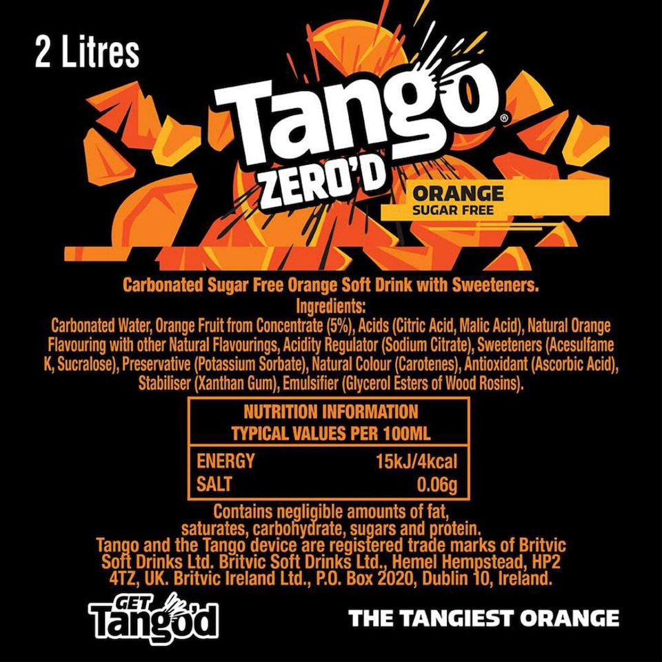 image 1 of Tango Sugar Free Orange 2 Litre