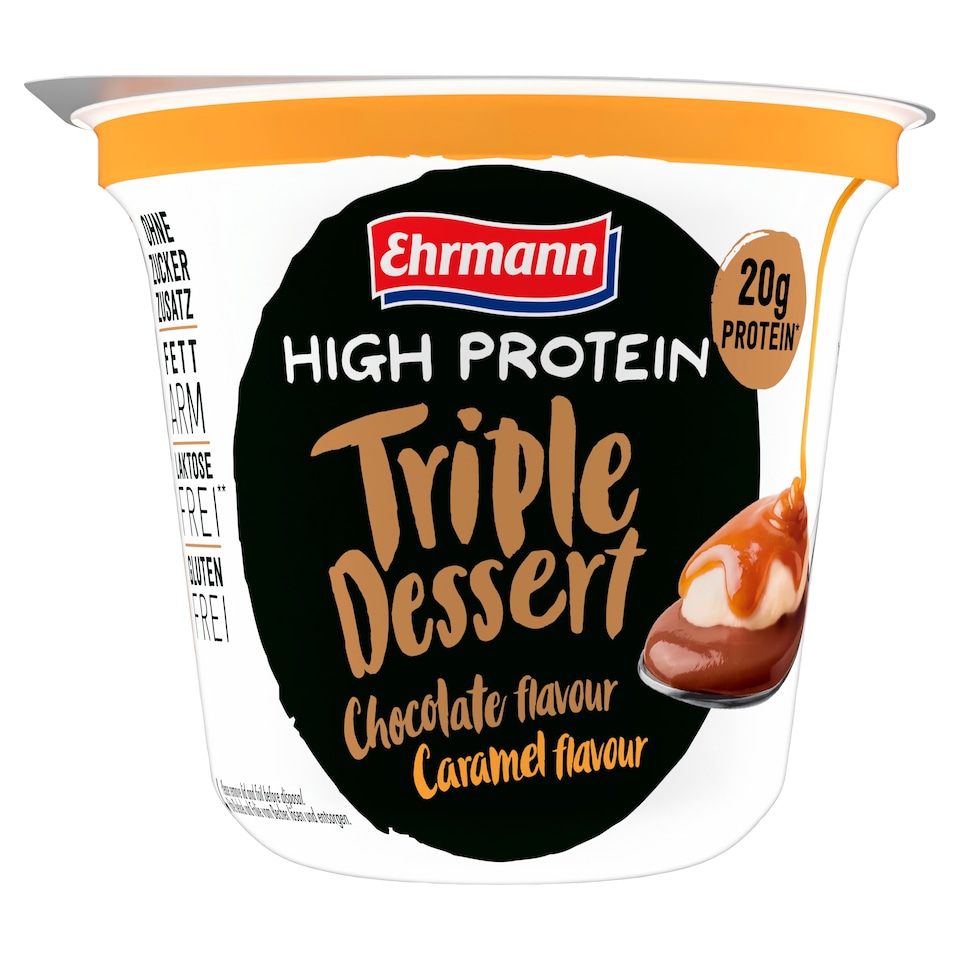 Ehrmann High Protein Triple Dessert Sundae, Chocolate & Caramel flavour 200g