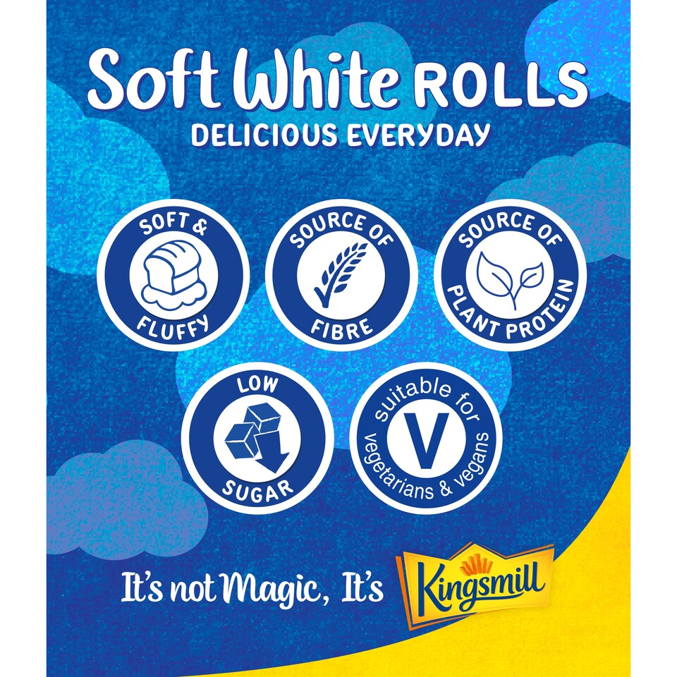 image 1 of Kingsmill Soft White Rolls 6 Pack