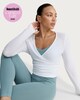 image 2 of F&F Active ULTRASTRETCH Wrap Front Top in Cream