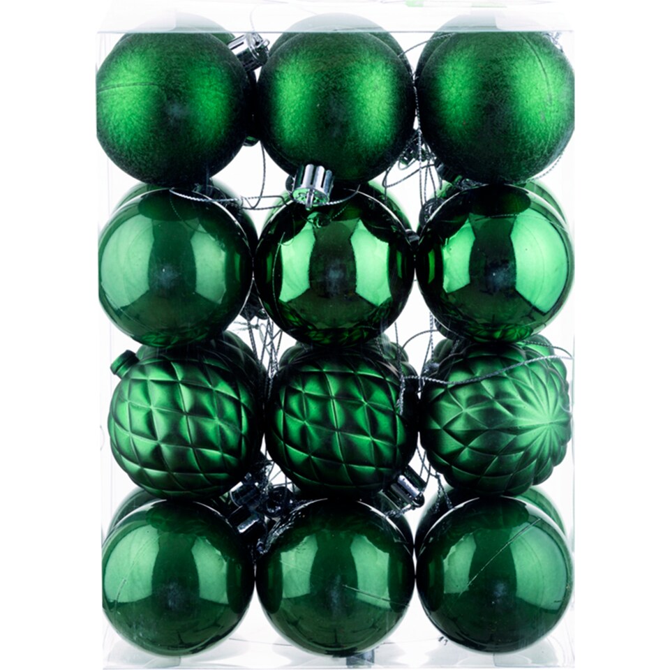 Tesco Green Baubles 24 pcs