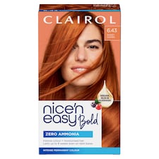 CLAIROL NICE'N EASY BOLD PERMANENT HAIR DYE - 6.43 SUNSET COPPER