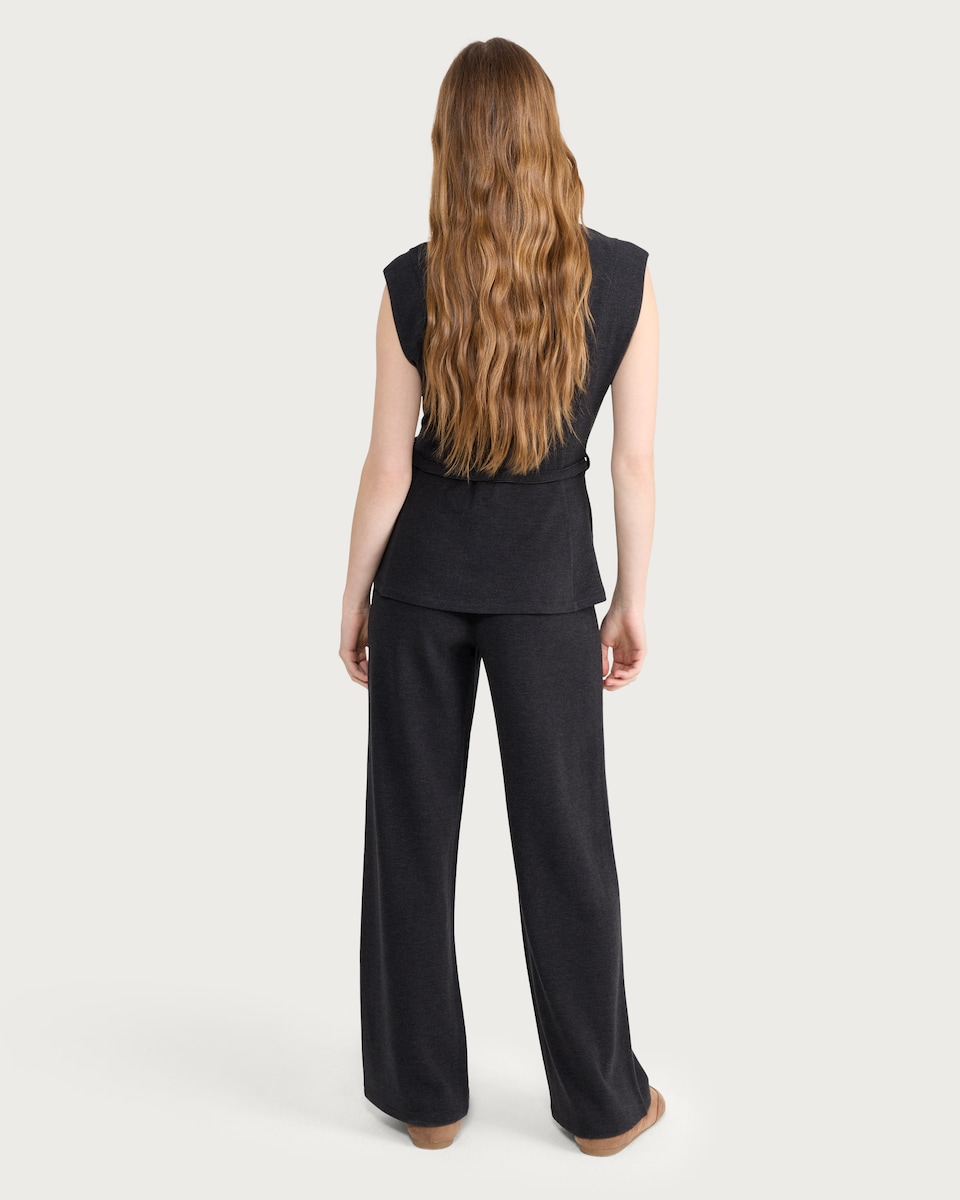 image 1 of F&F Wide Leg Co-ord Trousers in Grey