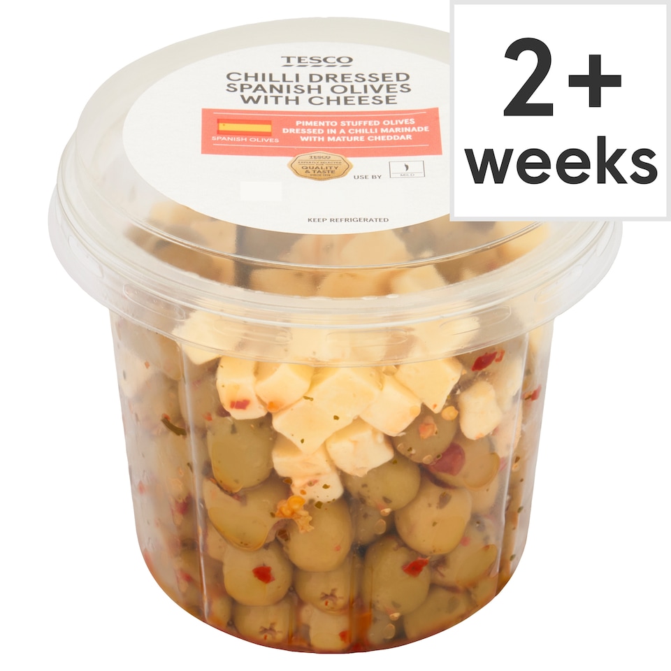 Tesco Chilli Dressed Spanish Olives with Cheese 420g