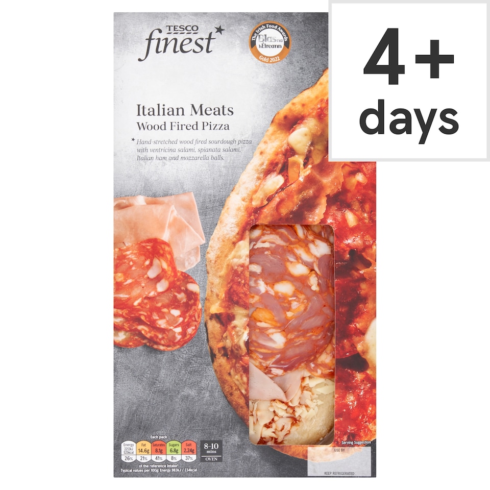 Tesco Finest Italian Meats Wood Fired Pizza 239G