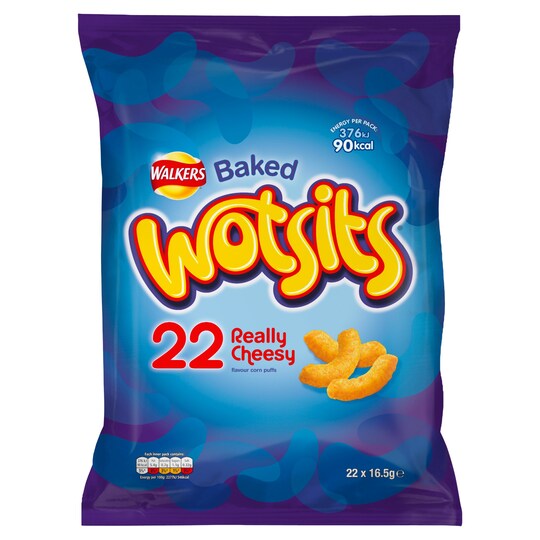 Walkers Wotsits Cheese Crisps 22x16.5g Tesco Groceries