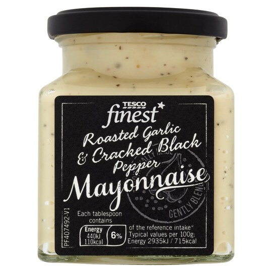 Tesco Finest Roast Garlic With Cracked Black Pepper 235G Tesco Groceries