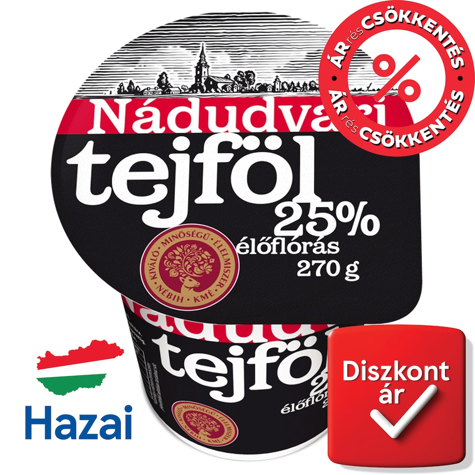 Nádudvari Sour Cream with Live Cultures 25% 270 g