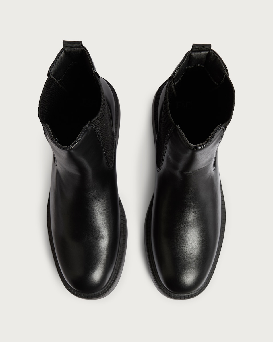 image 1 of F&F Faux Leather Chelsea Ankle Boots in Black