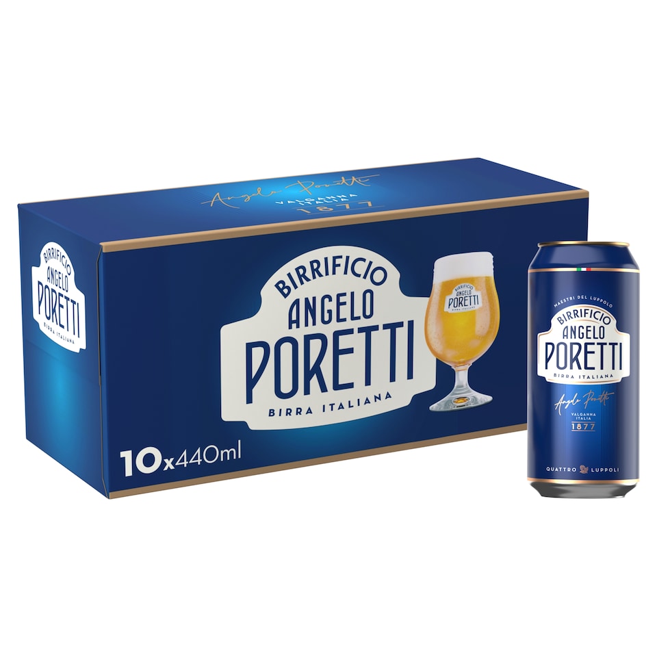 image 1 of Angelo Poretti Premium Italian Lager Beer Can 10x440ml