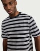 image 2 of RDA Pure Cotton Striped T-Shirt in Blue