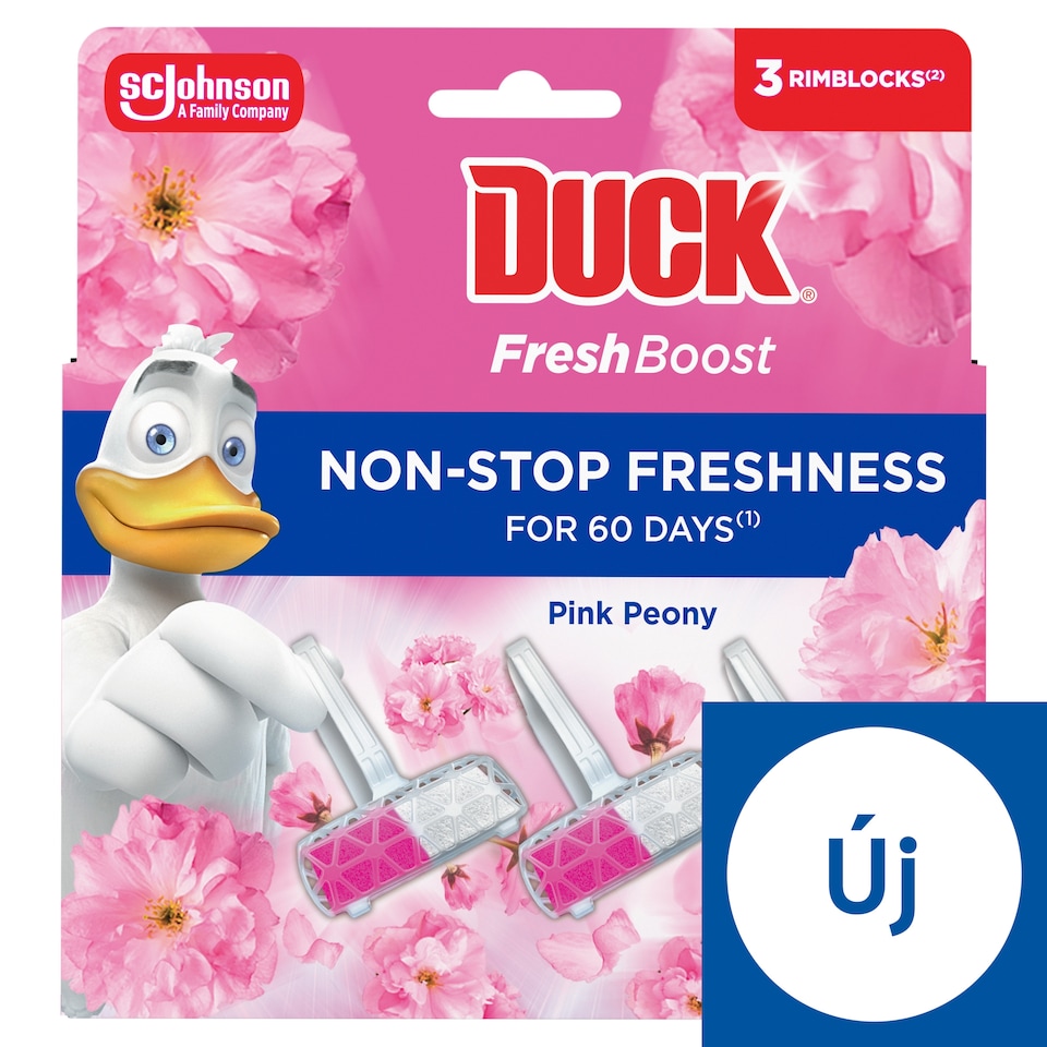 Duck Fresh Boost Pink Peony WC-öblítő rúd 3 x 16 g (48 g )