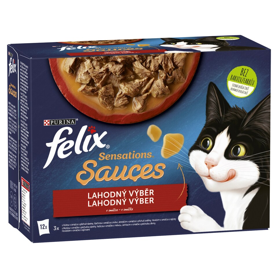 image 1 of Felix Sensations Sauces Pouches for Cats Beef, Lamb, Turkey, Duck in Sauce 12 x 85g