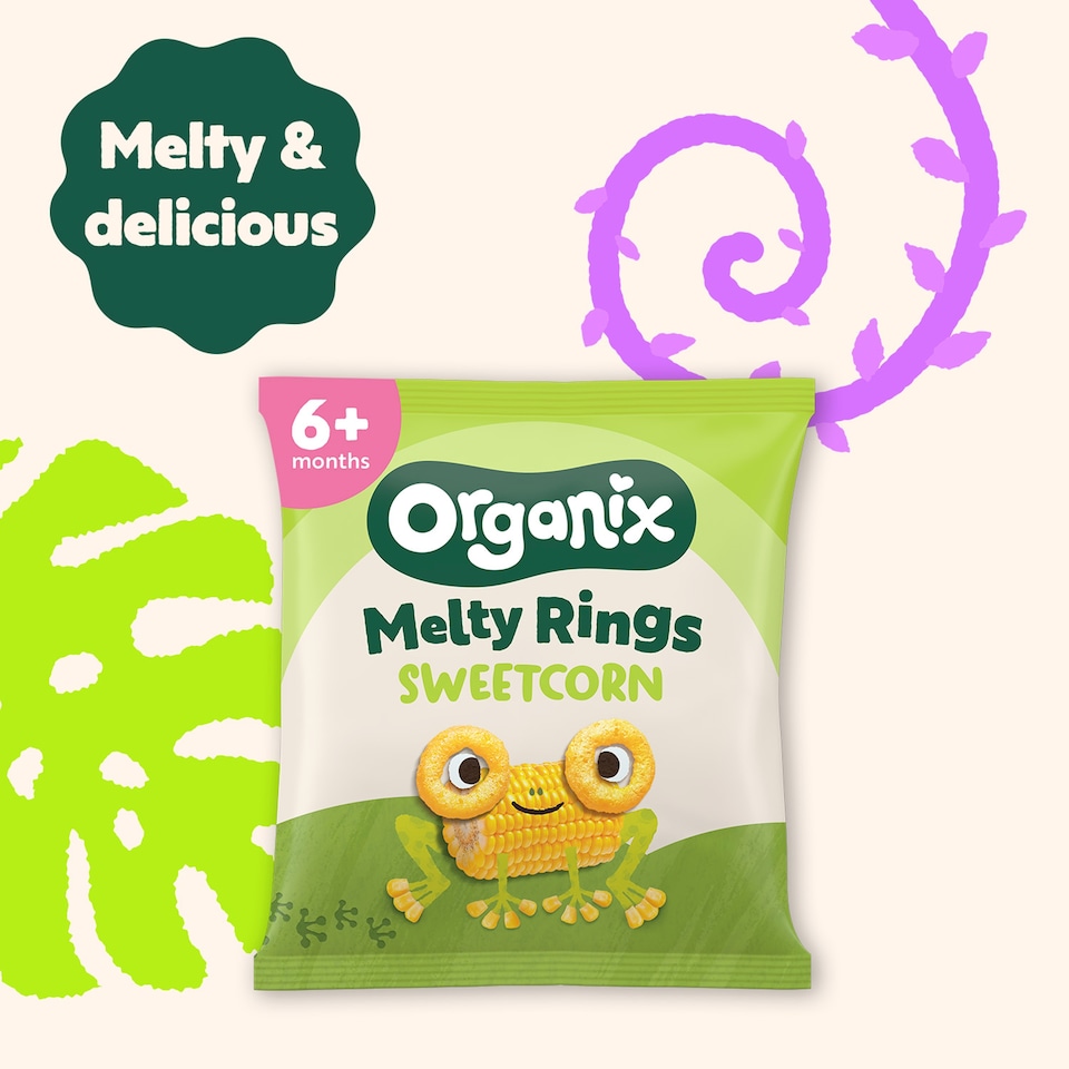 image 1 of Organix Melty Organic Sweetcorn Rings Baby Puffs Snack 20g