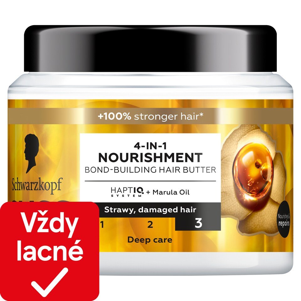 obrázok 1 z Schwarzkopf Gliss vyživujúca maska 4v1 Oil Nutritive pre lámavé a poškodené vlasy 400 ml