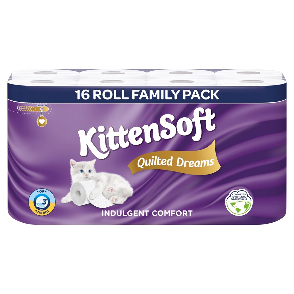 Kittensoft 3 Ply Quilted Dreams Toilet Tissue 16 Roll