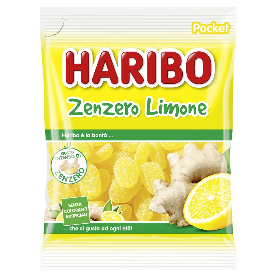 Haribo Ginger Lemon gyömbér- és gyümölcsízű gumicukorka 80 g