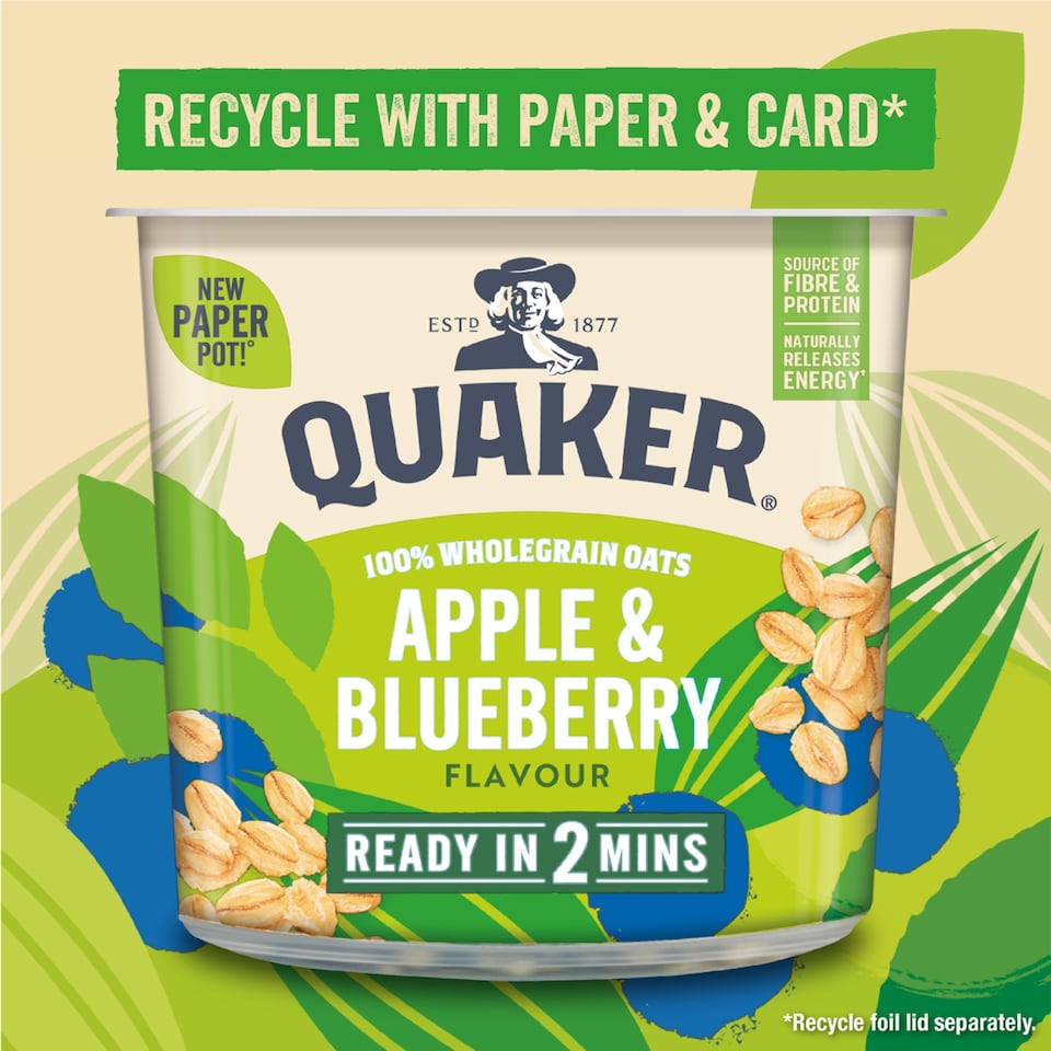 image 1 of Quaker Oat So Simple Apple & Blueberry Porridge Pot 57g