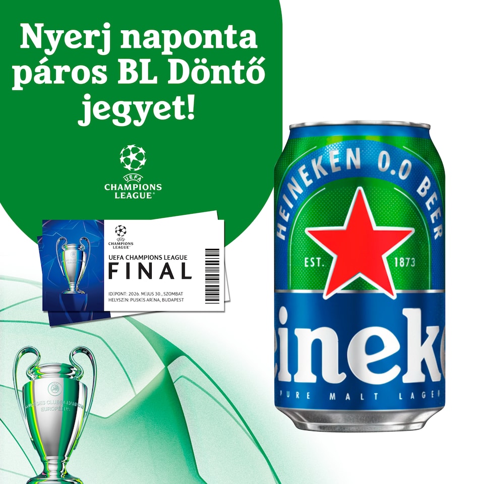 Heineken 0.0 alkoholmentes világos sör 0,0% 0,33 l