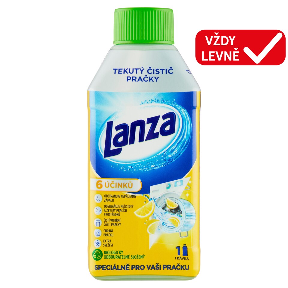 Obrázek 1 pro produkt Lanza Tekutý čistič pračky svěžest citronu 250ml