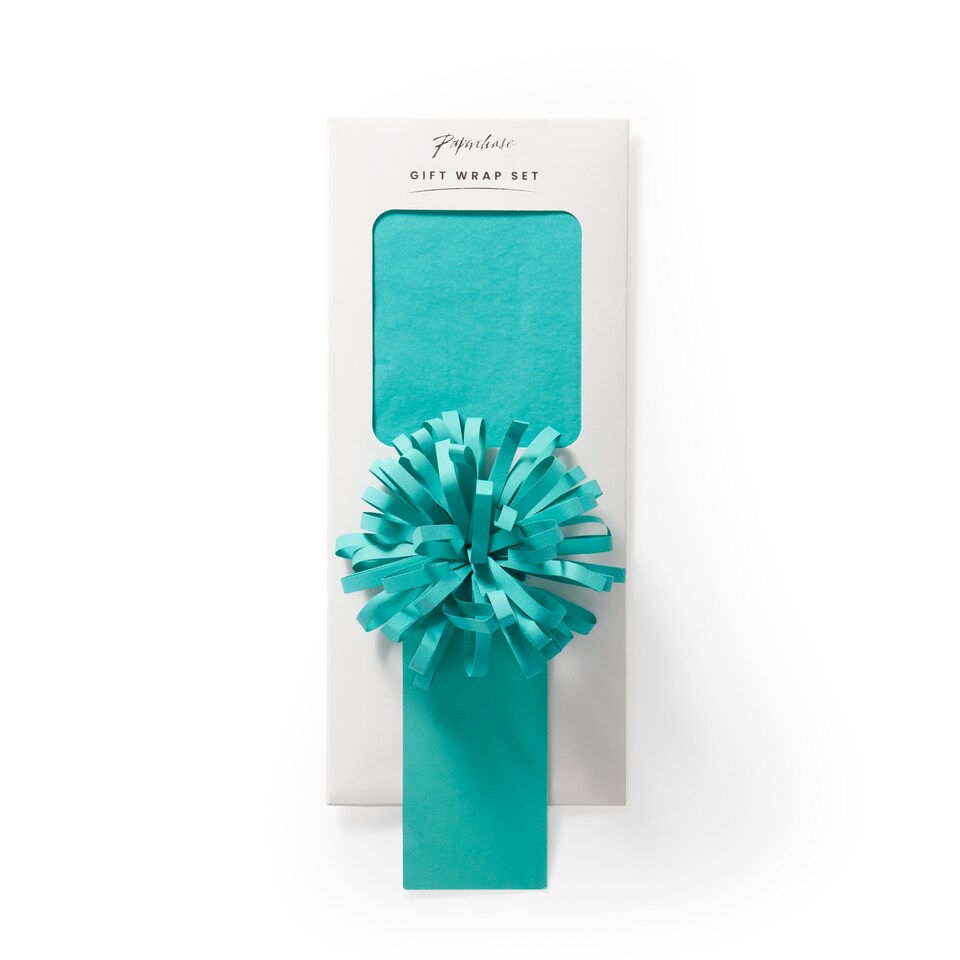 Paperchase Tissue Paper & Bow - Aqua