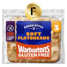 Warburtons Gluten Free Greek Style 3 soft Flatbreads