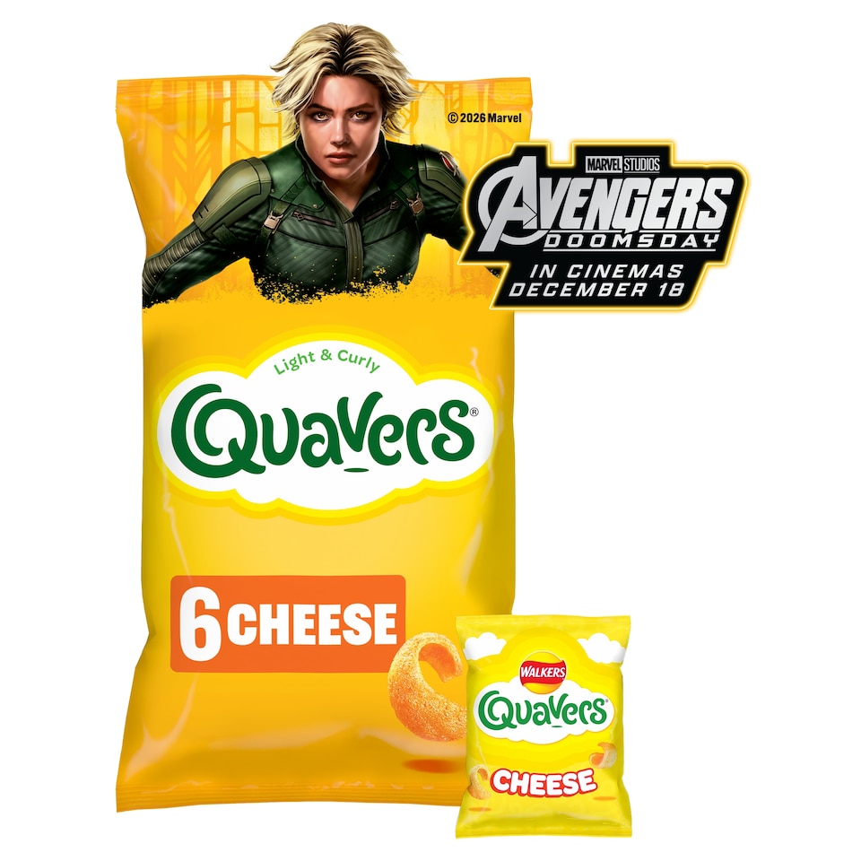 image 1 of Walkers Quavers Cheese Multipack Crisps 6x16g