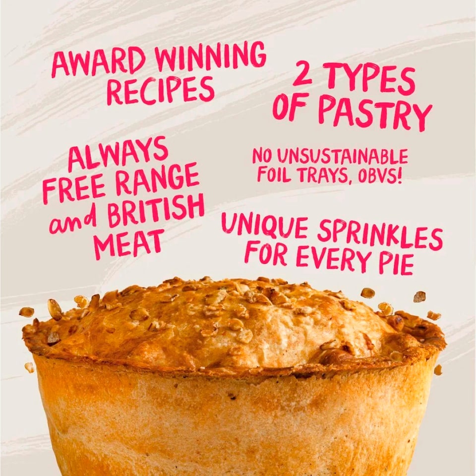 image 1 of Pieminister The Old Skool Banger Cumberland sausage, vintage Cheddar, onion & potato pie 255g