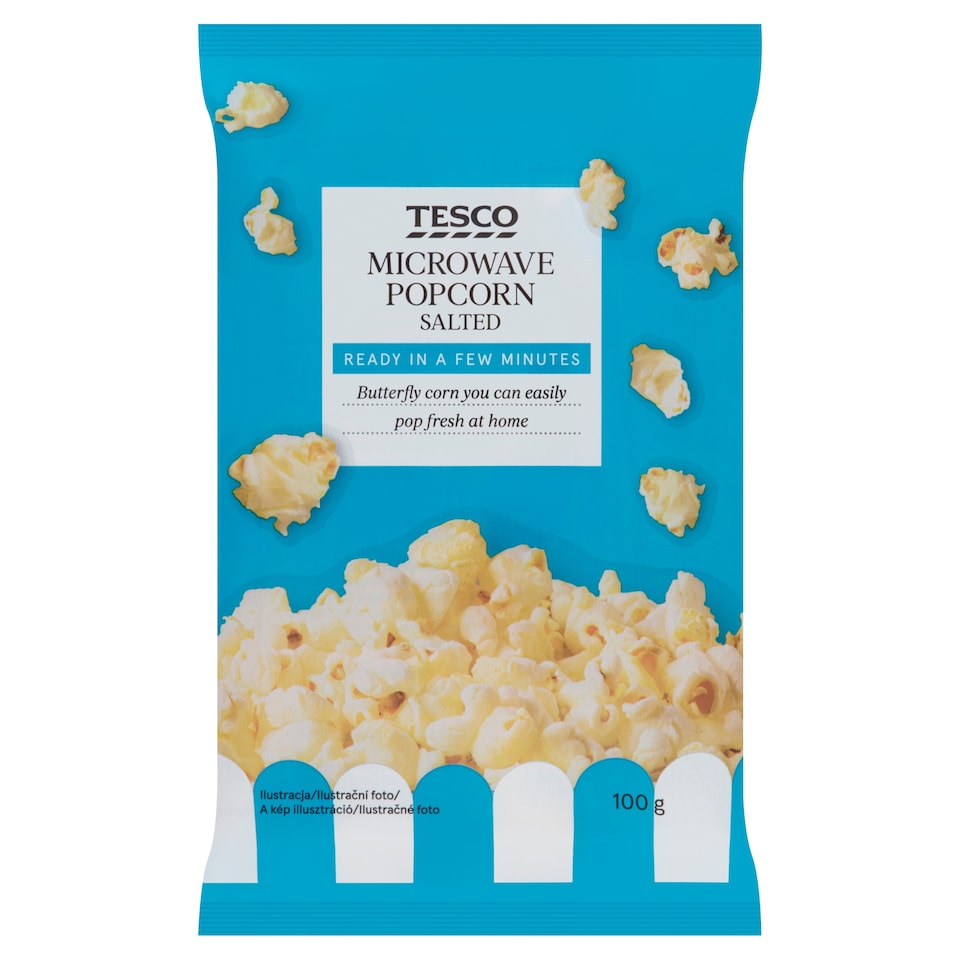 Tesco sós, mikrohullámú sütőben elkészíthető pattogatni való kukorica 100 g