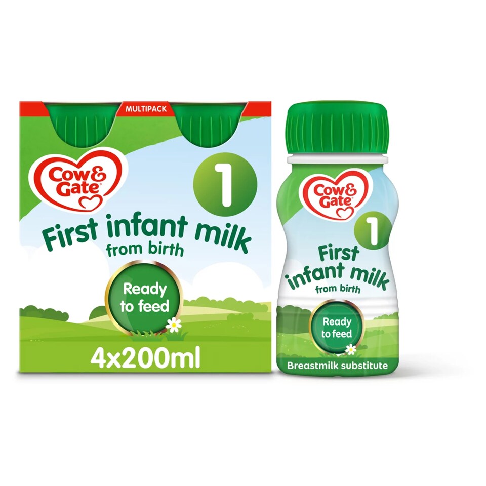 image 1 of Cow And Gate 1 First Milk Multipack 4X200ml Ready To Feed Liquid