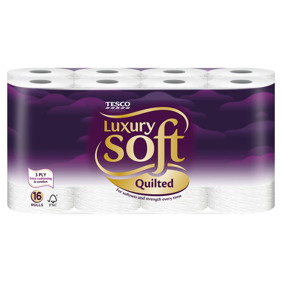 Tesco Luxury Soft Quilted Toilet tissue 16 Rolls