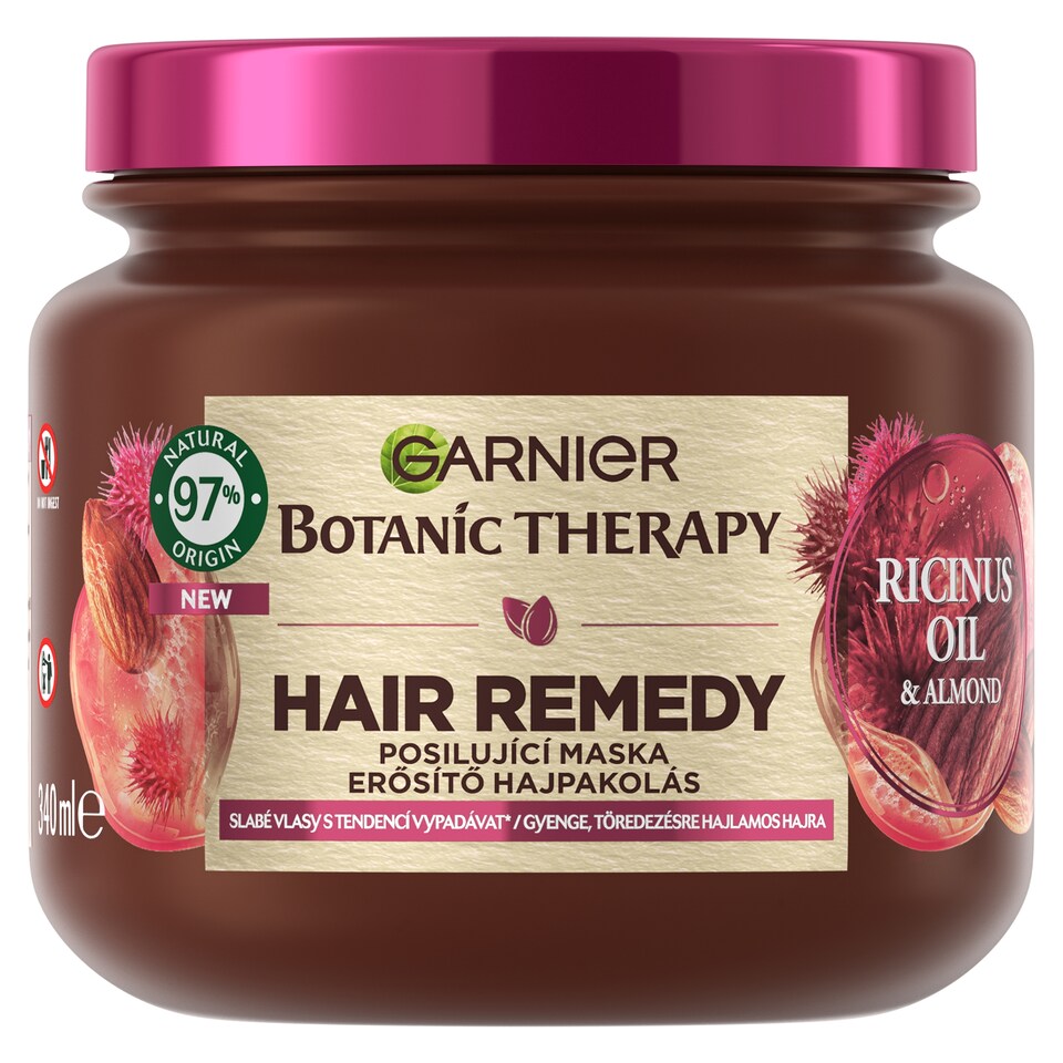 Garnier Botanic Therapy Hair Remedy Ricinusoil&Almond anti hair fall mask for weak due to breakage , 340 ml