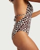 image 2 of F&F Tie Dye Print Halterneck Plunge Swimsuit in Chocolate
