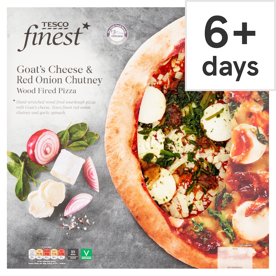 Tesco Finest Goat's Cheese And Red Onion Chutney Pizza 502G