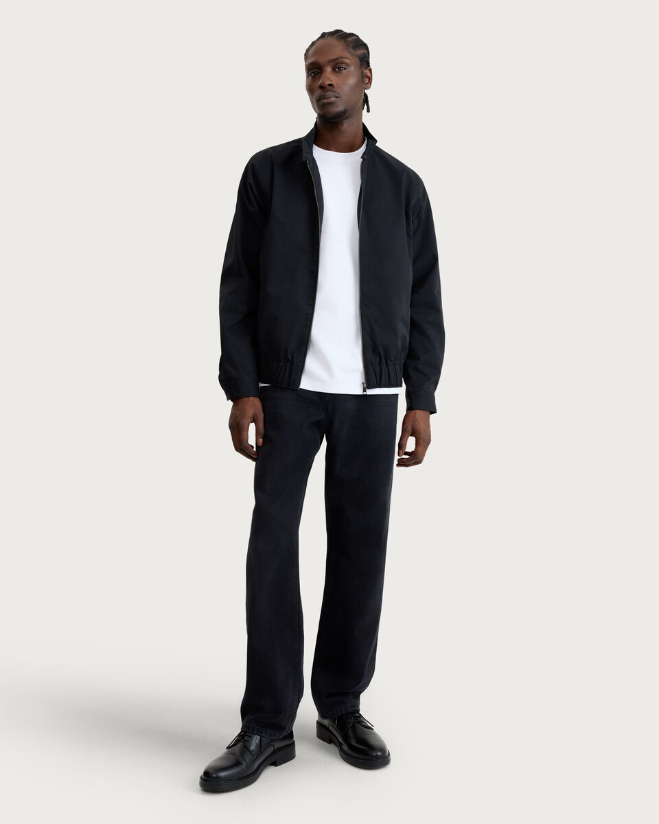 image 1 of F&F Funnel Neck Zip Up Harrington Jacket in Black