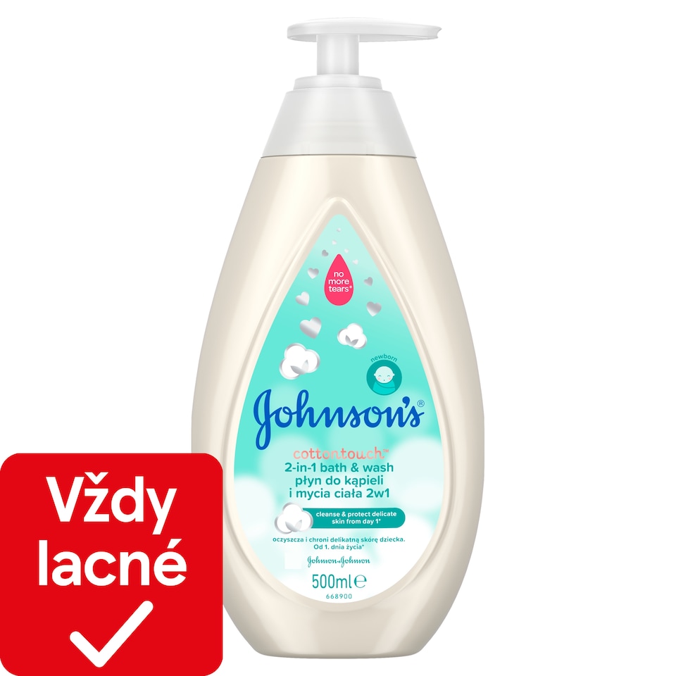 Johnson's Cottontouch Kúpeľ a umývací gél 2v1 500 ml