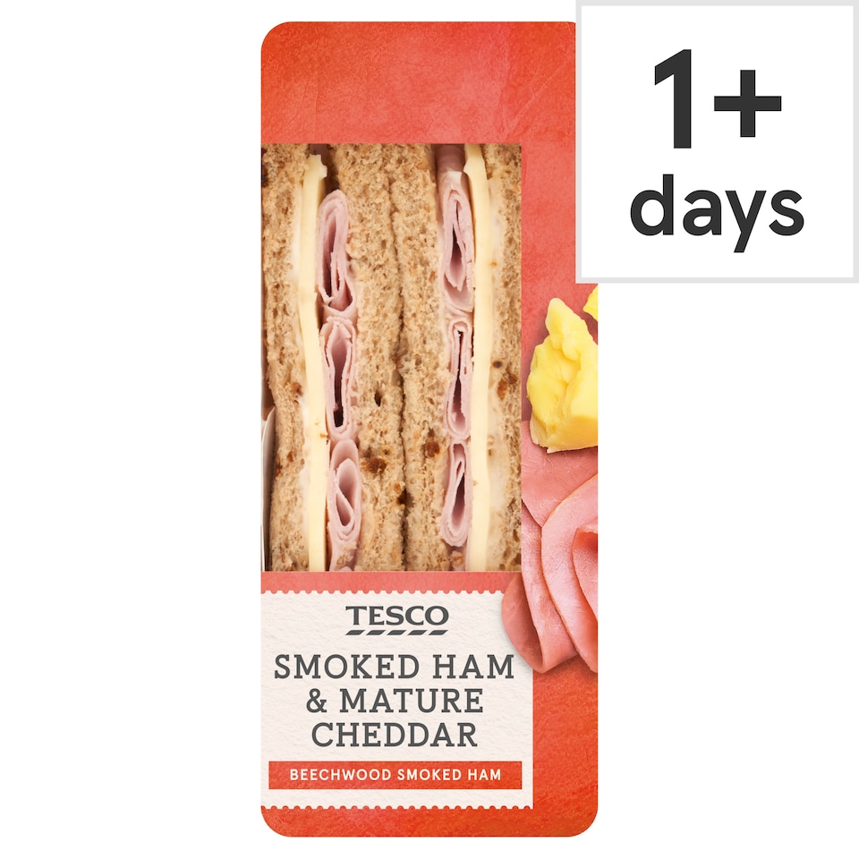 Tesco Smoked Ham And Cheddar Cheese Sandwich