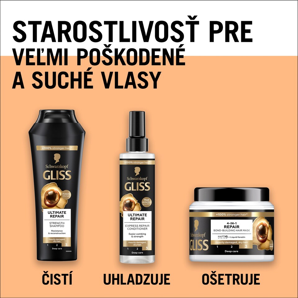 obrázok 1 z Schwarzkopf Gliss posilňujúci šampón Ultimate Repair 400 ml