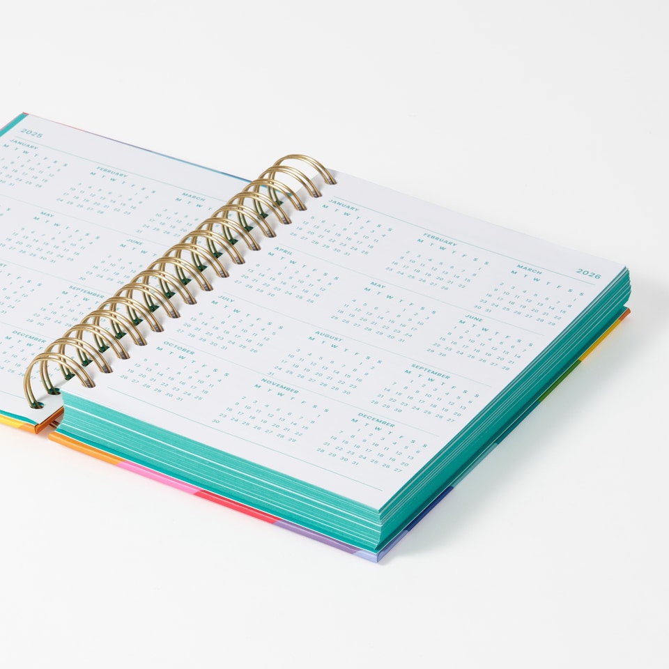 image 1 of Paperchase A5 2025 DTV Rainbow Stripe Diary