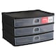image 2 of Wham Black-Clear 3 Shallow A4 Drawers