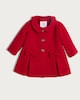image 1 of F&F Baby Peter Pan Collar Bow Detail Coat in Red