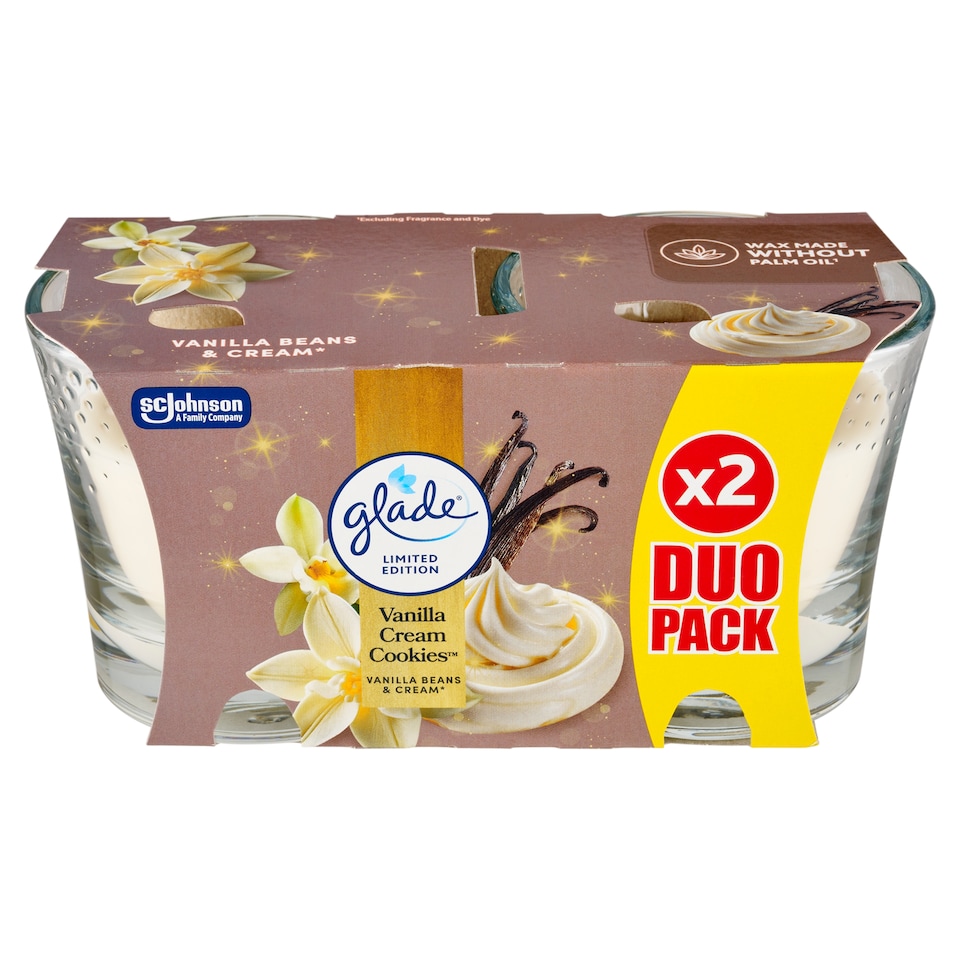 obrázok 1 z Glade Vanilla Cream Cookies parfumovaná sviečka 2 x 112 g (224 g)