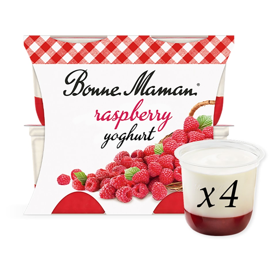 image 1 of Bonne Maman Raspberry Yoghurt 4x115g