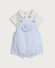 image 1 of F&F Baby 2-Piece Pure Cotton Striped Romper and Bodysuit Set in Blue