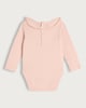 image 2 of F&F Baby 3-Pack Pure Cotton Ruffle Neck Bodysuits in Pink